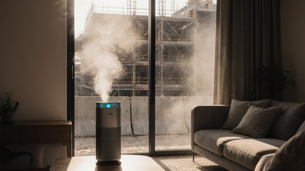construction related dust mitigation devices