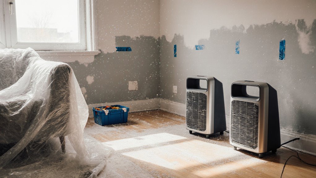 renovation dust control via airpurifiers